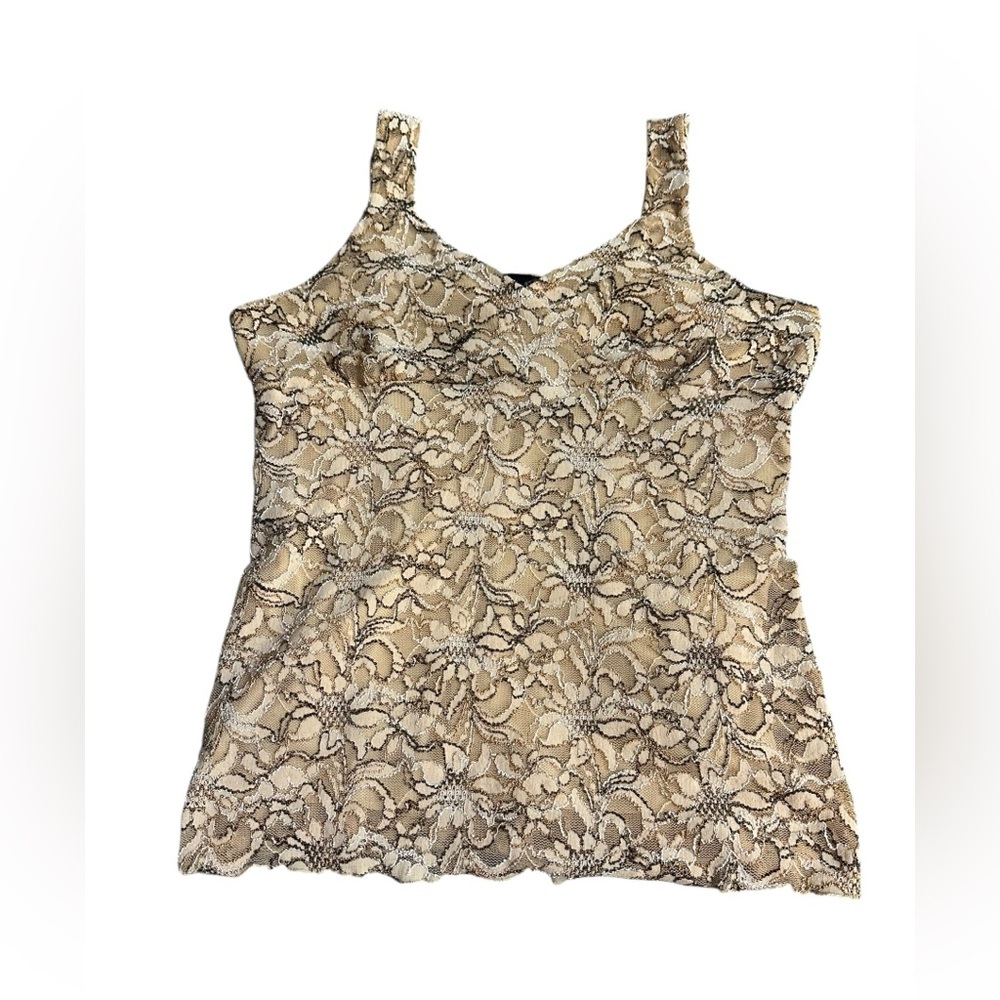 Y2K cream v neck tank top, XL